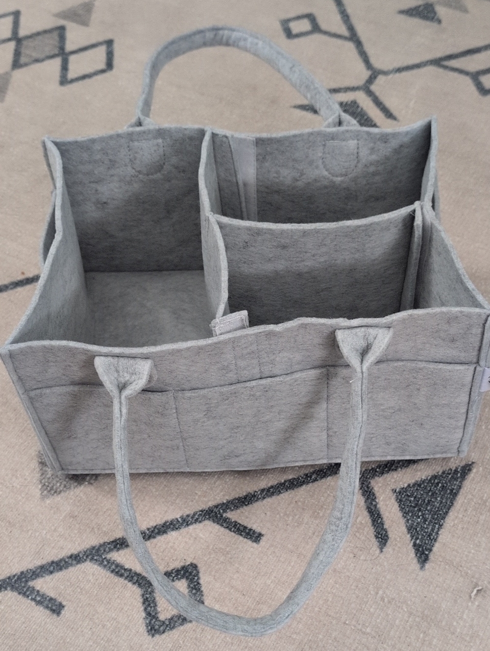 EUC Gray Felt Storage Caddy Tote - Multi-Compartment Organizer
